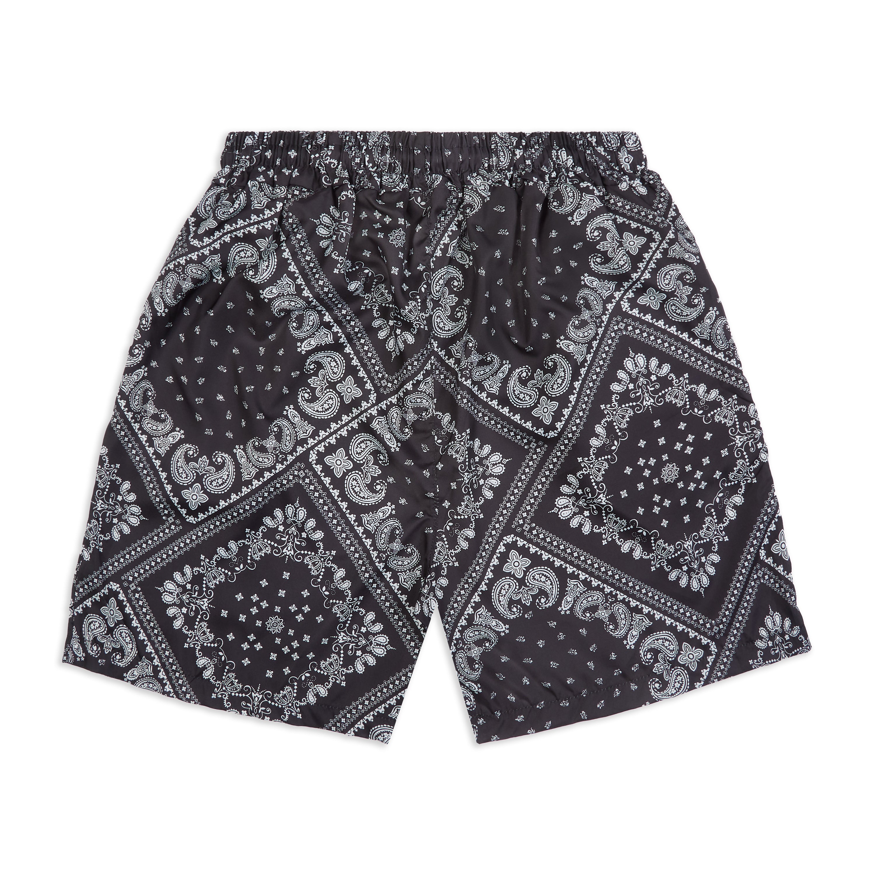 Black Paisley Print Shorts