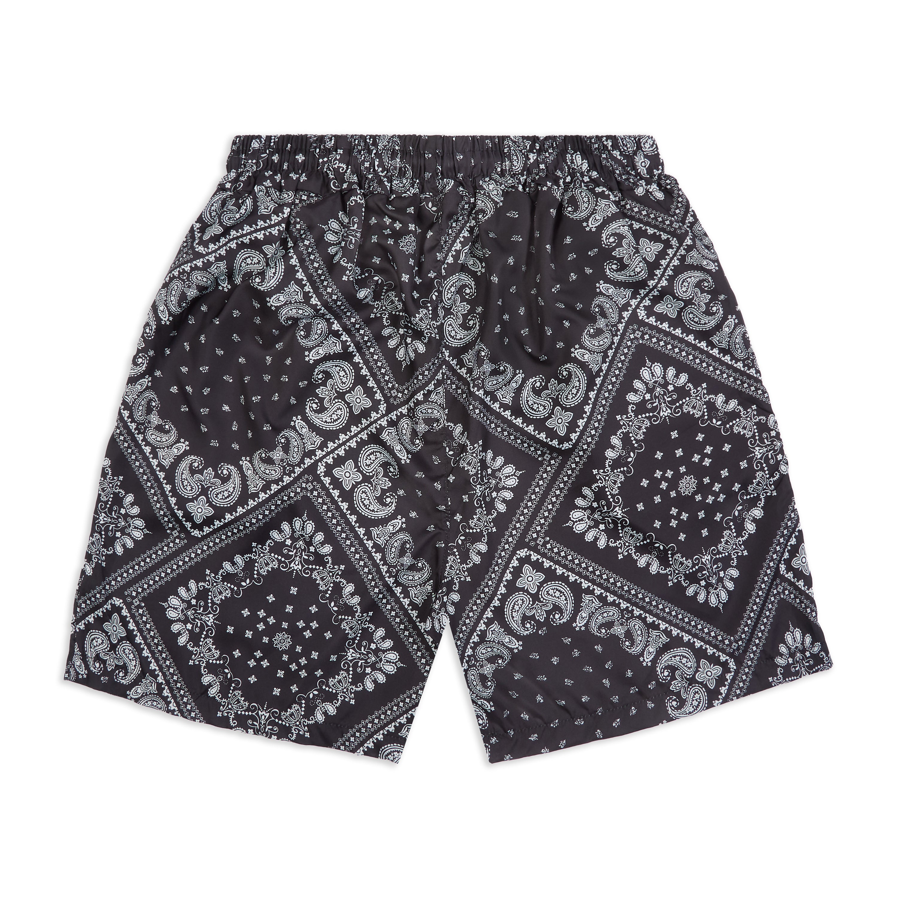 Black Paisley Print Shorts