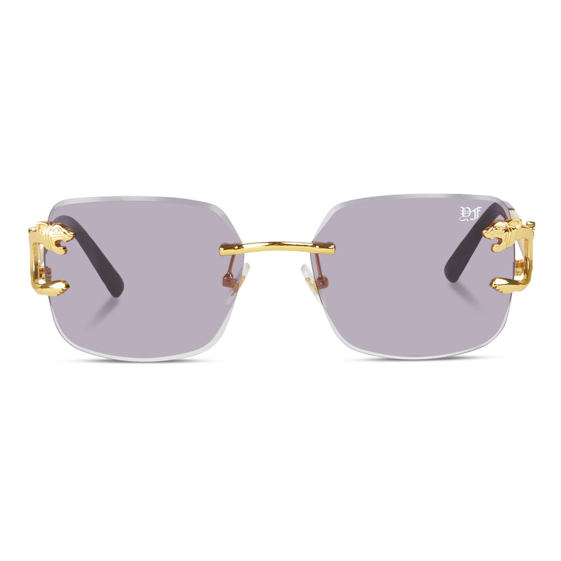 Square Gold frame sunglasses grey lense