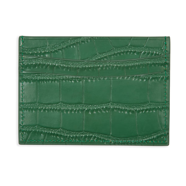 Emerald Green Croc Leather Card Holder