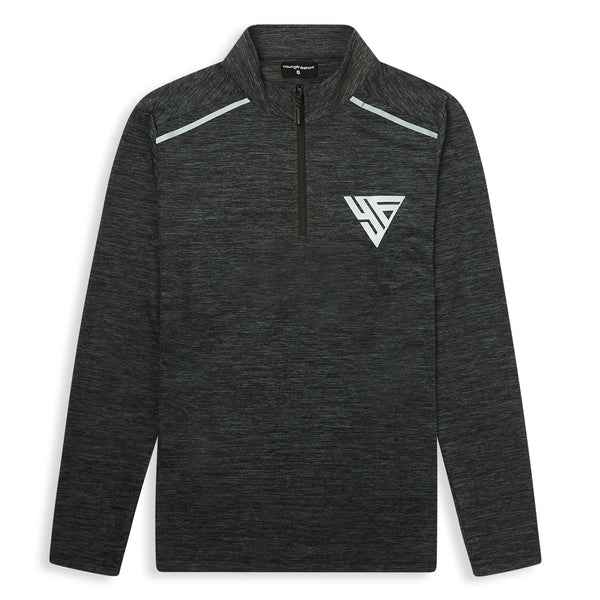 Youngfreshco 1/4 Zip Explorer T-shirt Grey Marl
