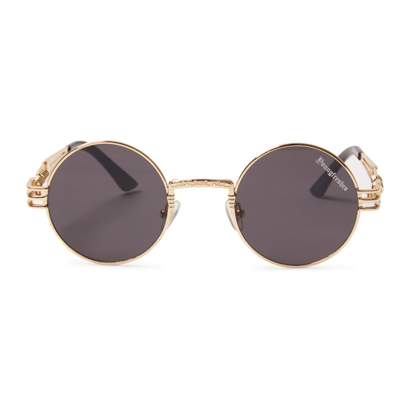 Retro Gold Frames Black lens