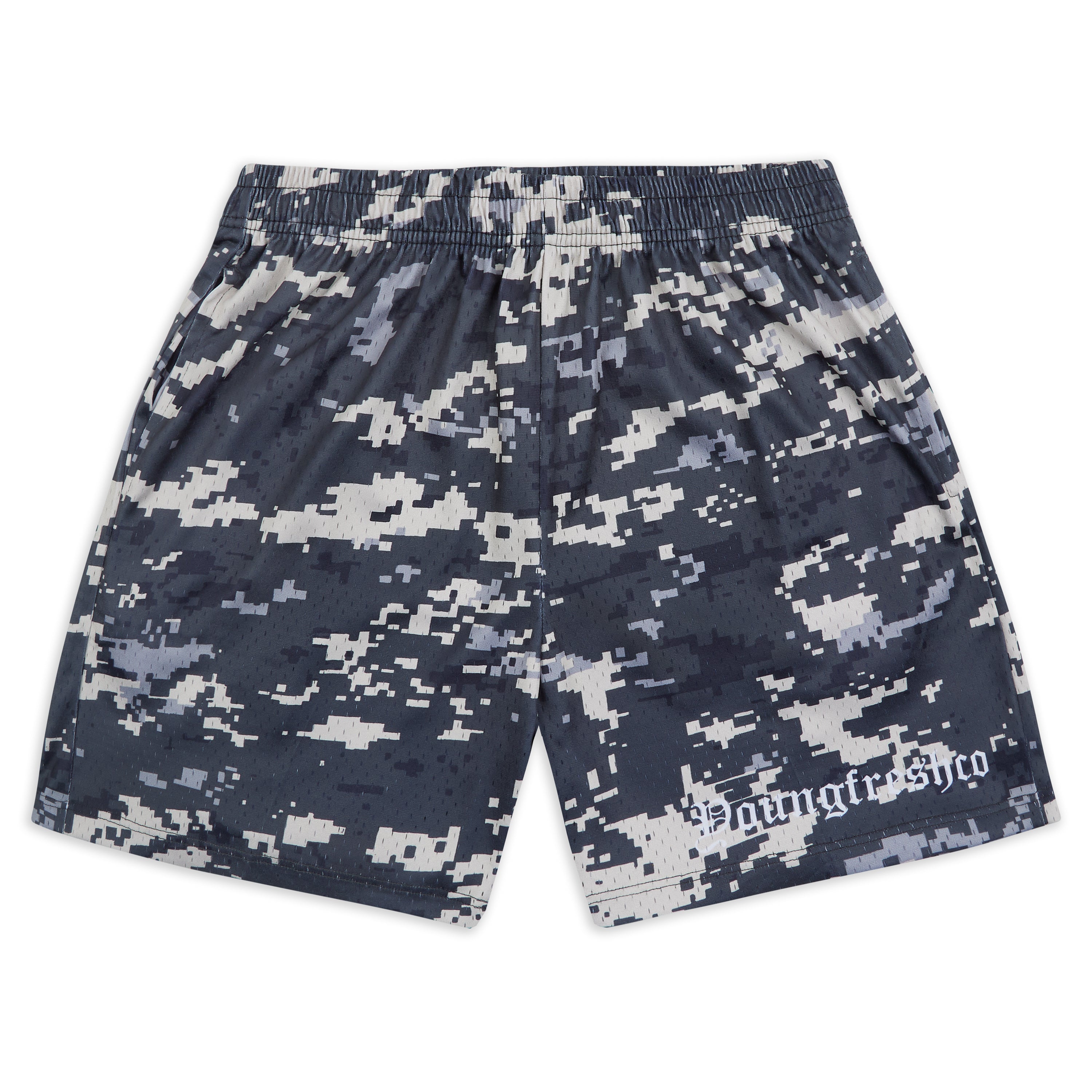 Dark Grey Digital Camo Mesh Shorts