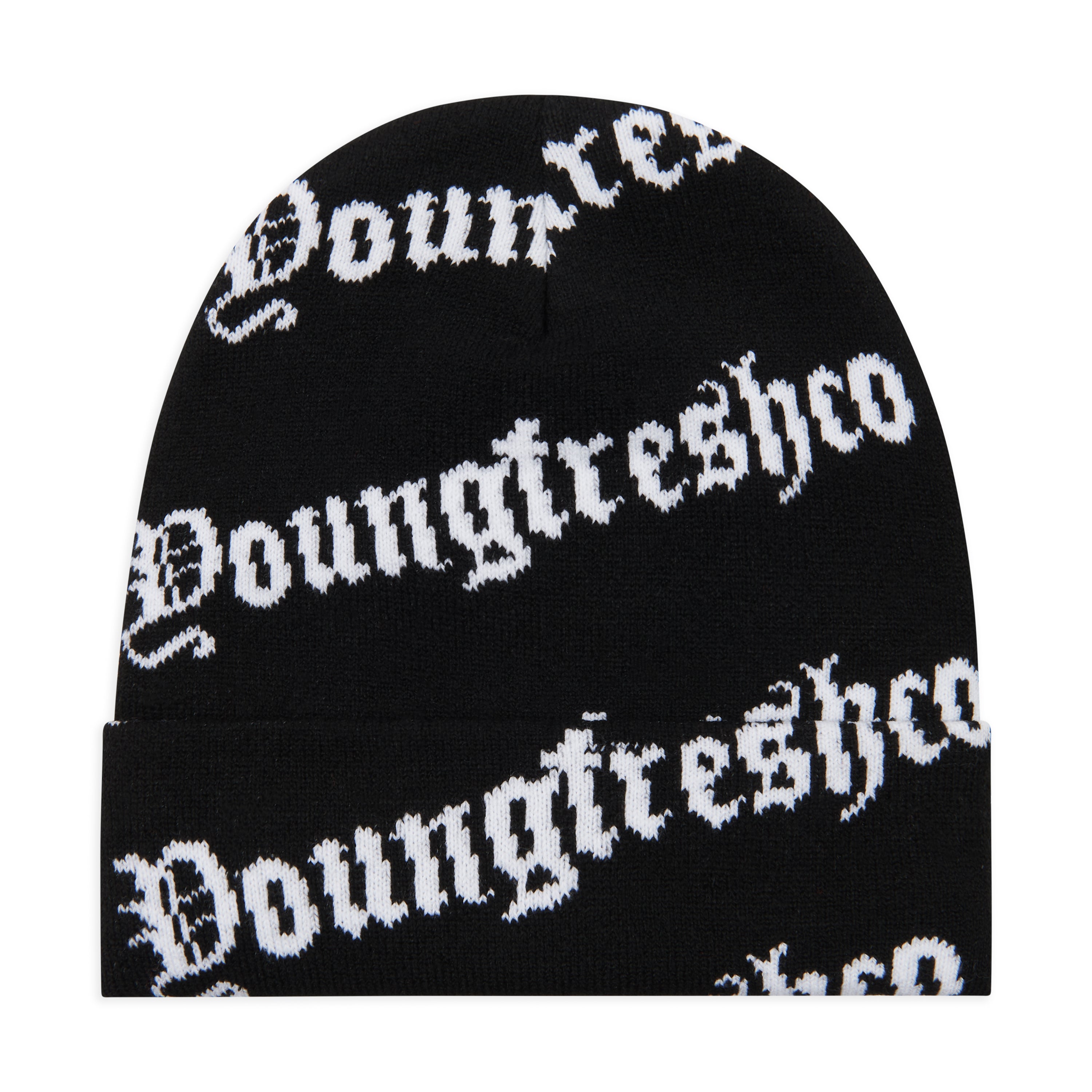 Black all over print logo beanie