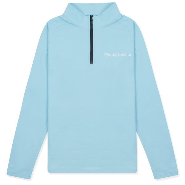 Hybrid 1/4 Zip Funnel Neck - Baby Blue