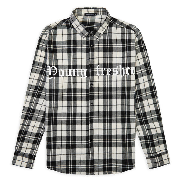 Black / Grey Check Flannel Shirt