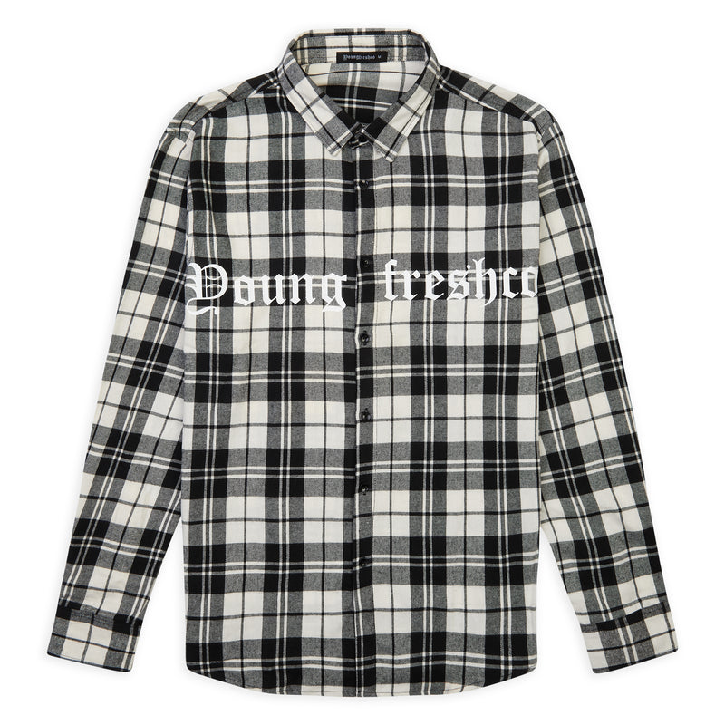 Black / Grey Check Flannel Shirt