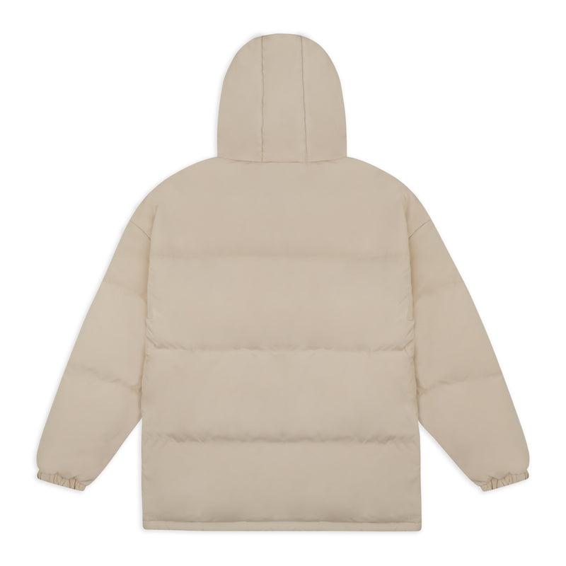 Beige Hooded Puffer Jacket